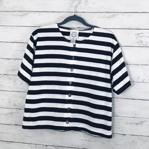 Erika & Company Black & White Striped Top